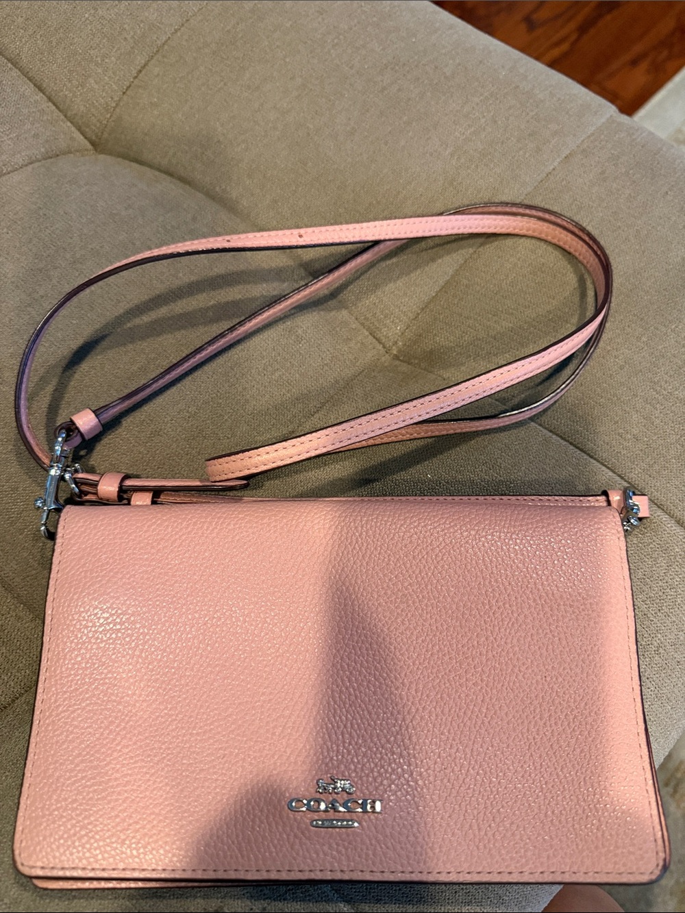 Coach Blush Pink Pebbled Leather Crossbody